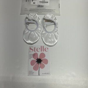 Stelle Toddler Ballet Slippers Satin White 5-6 Toddler Size